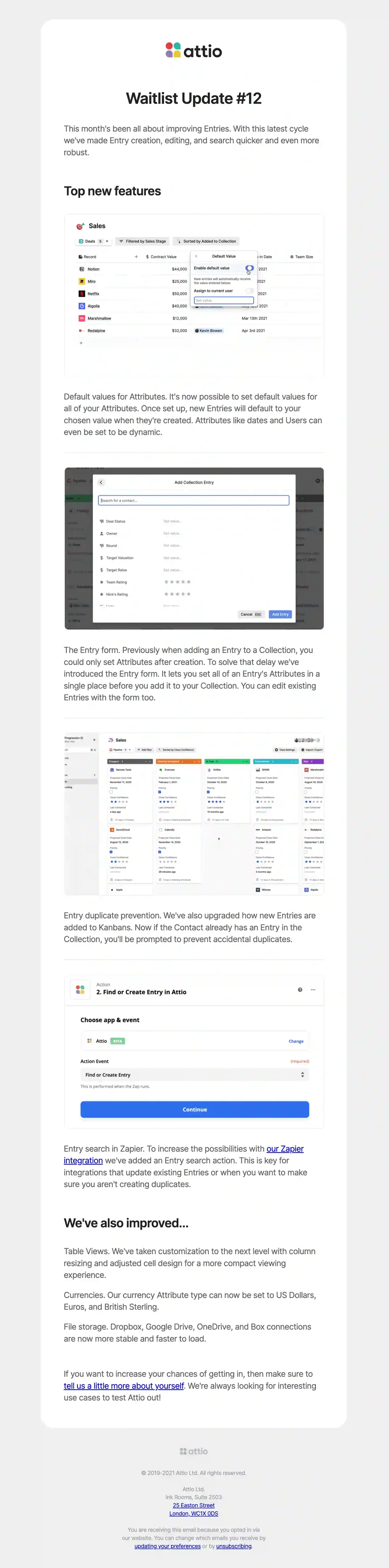 Attio waitlist email