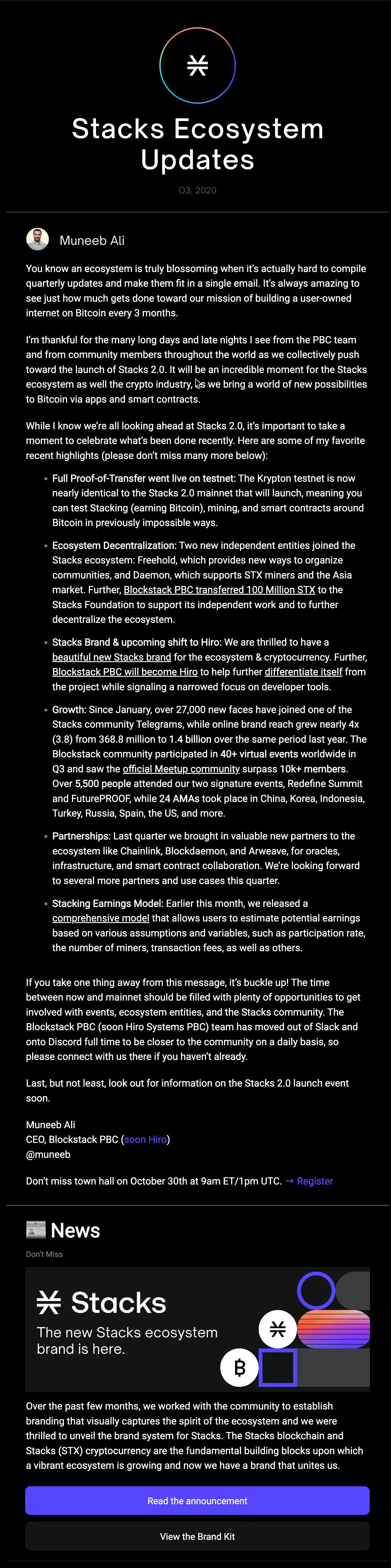 Stacks Ecosystem newsletter