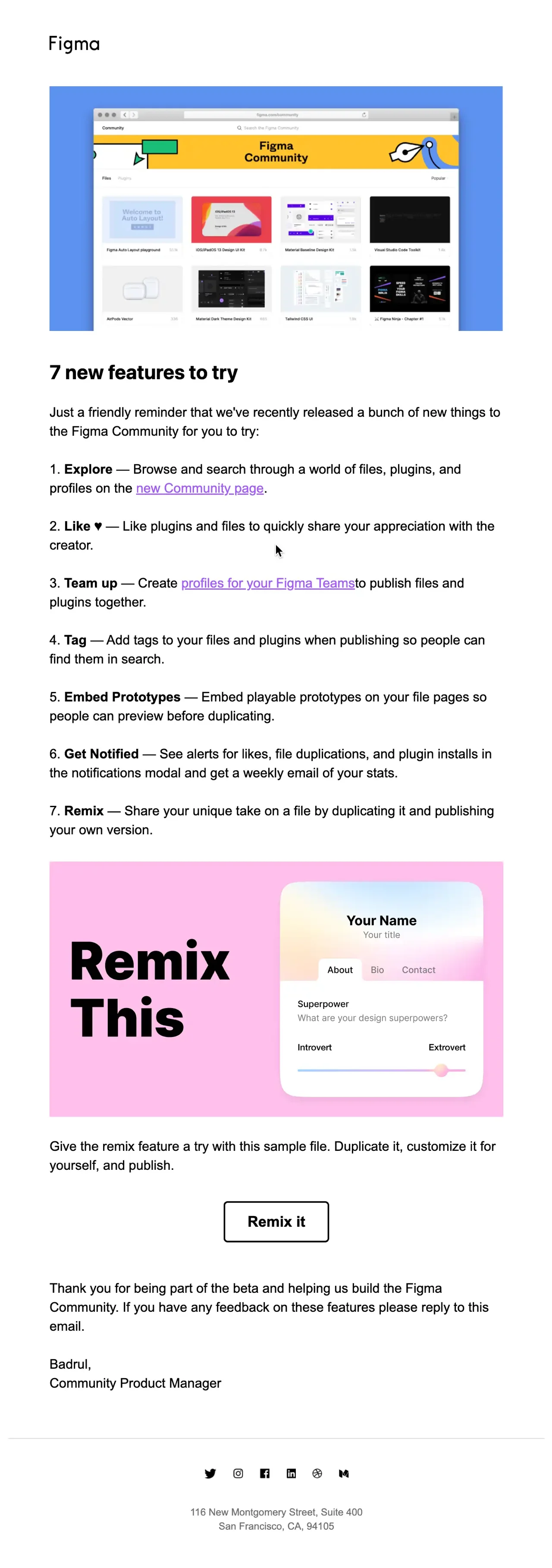 Figma email newsletter