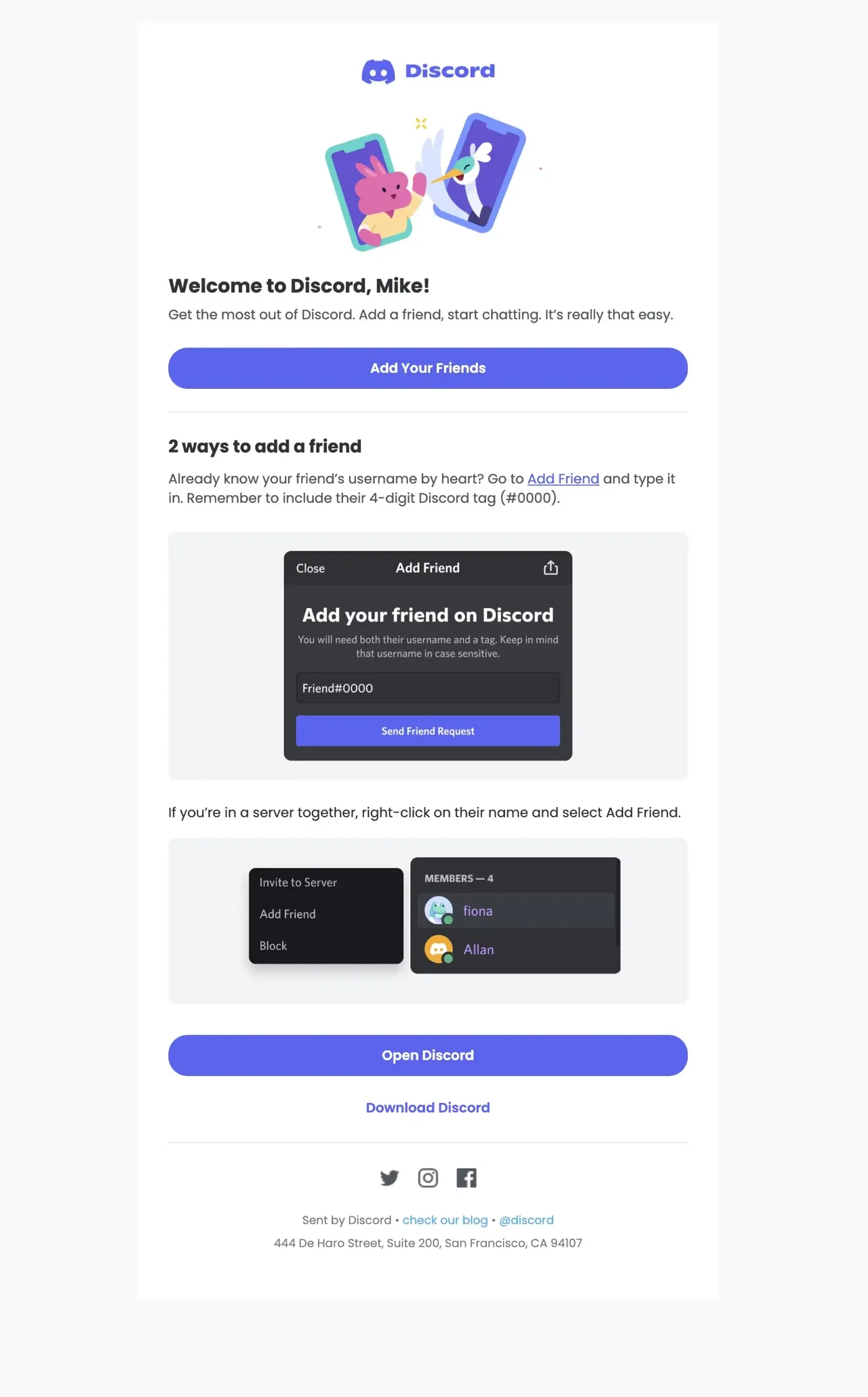 Discord onboarding email