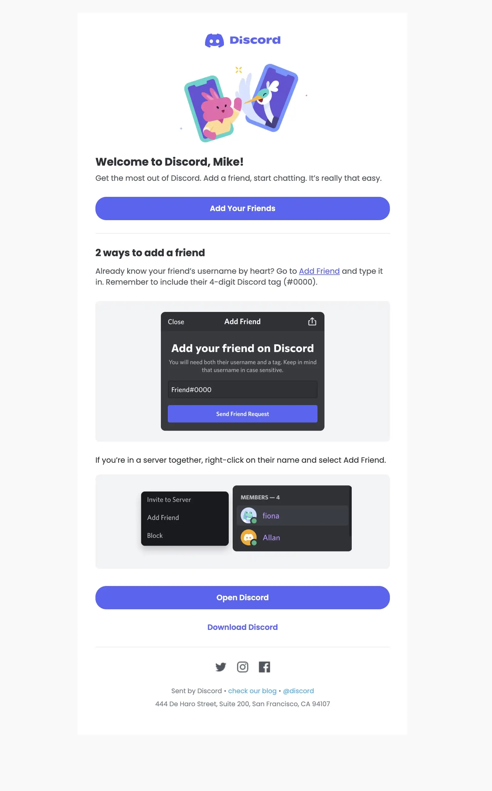 Discord onboarding email