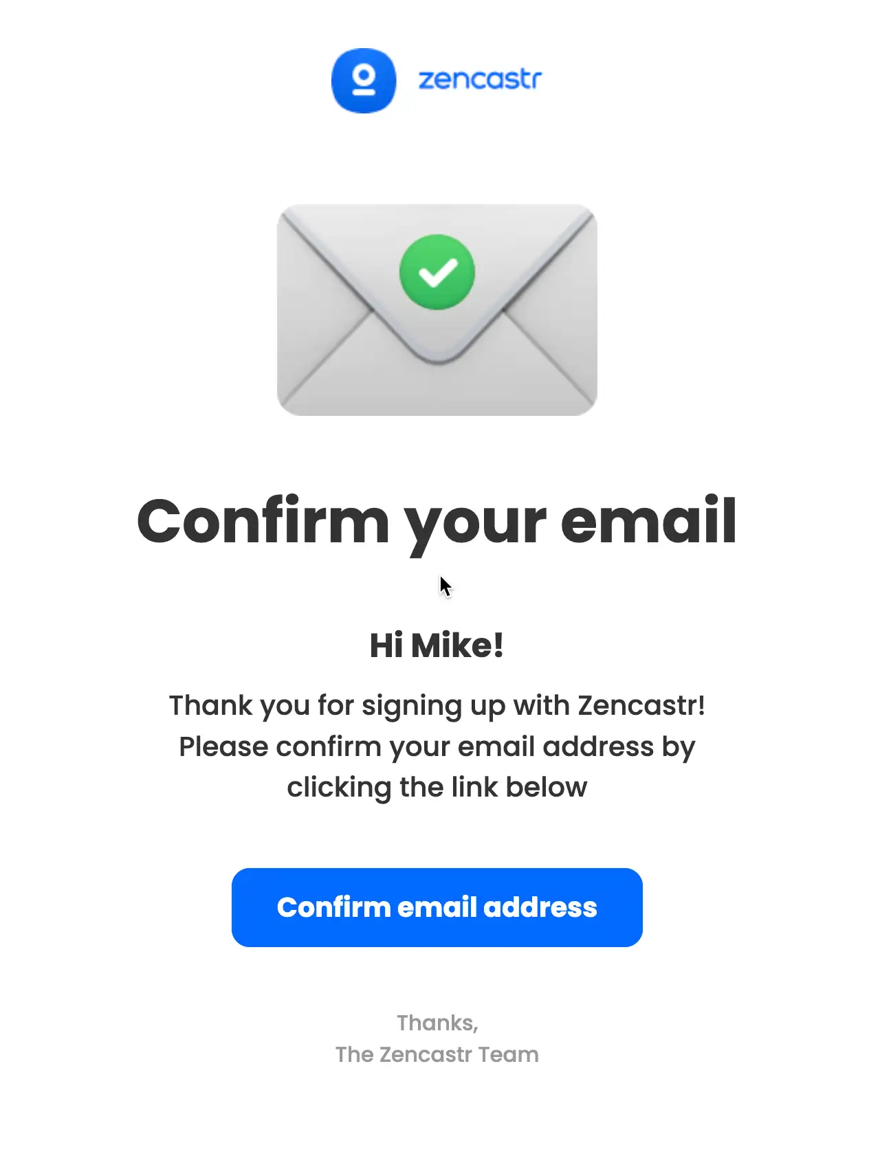 Zencastr transactional email