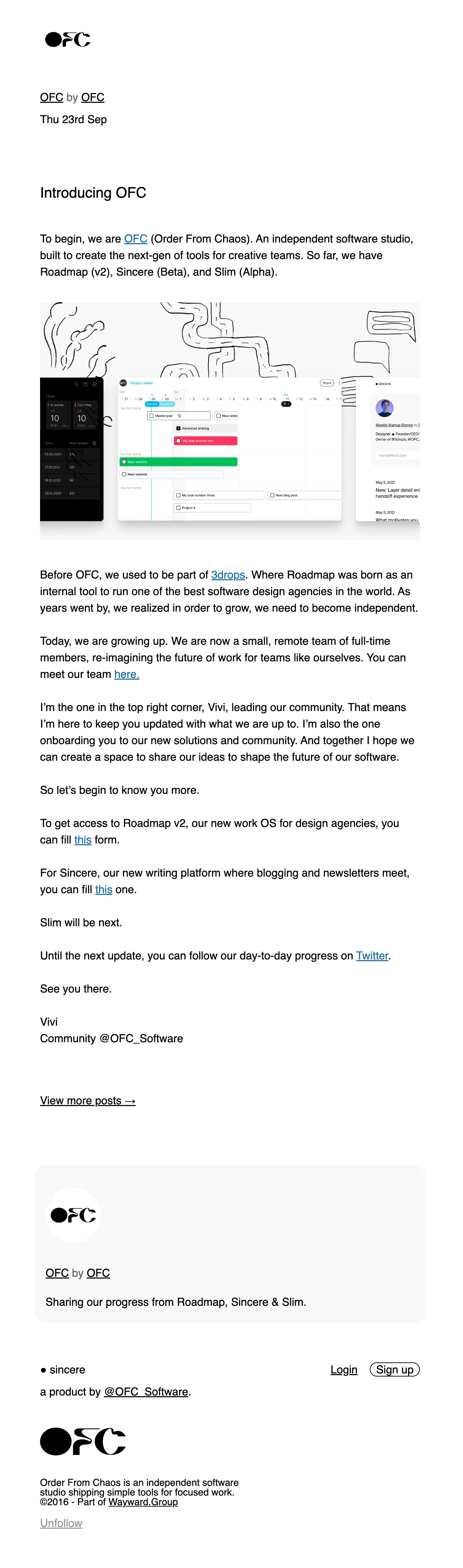 OFC Software email newsletter
