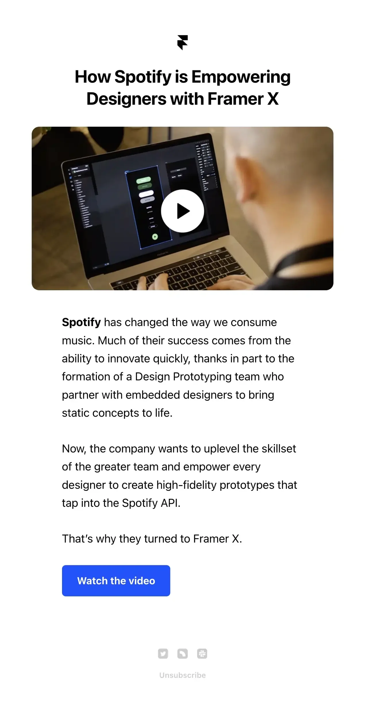 Framer email case study
