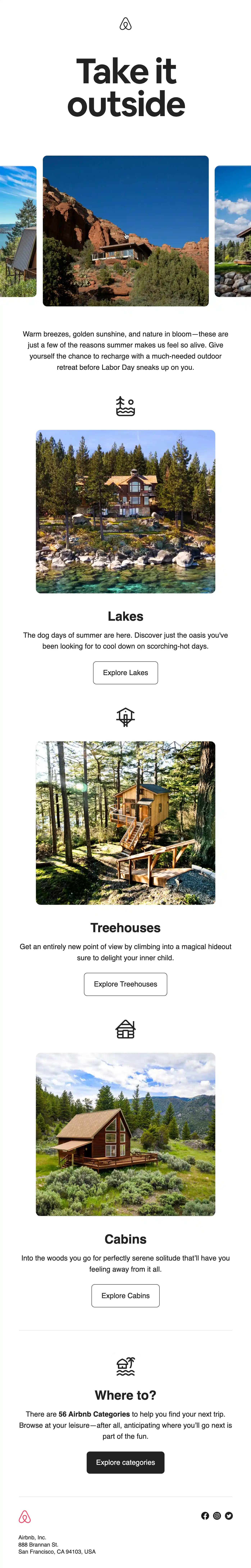Airbnb newsletter