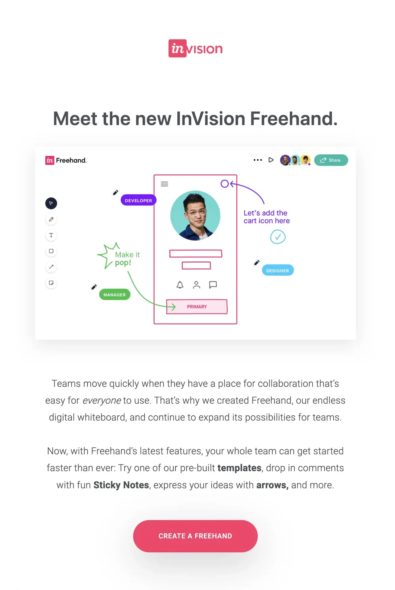 Invision new feature email