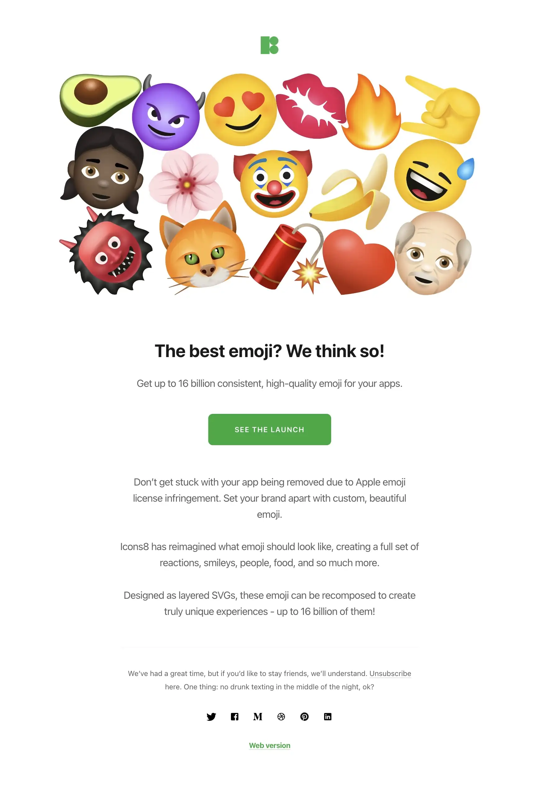 Icons8 email newsletter