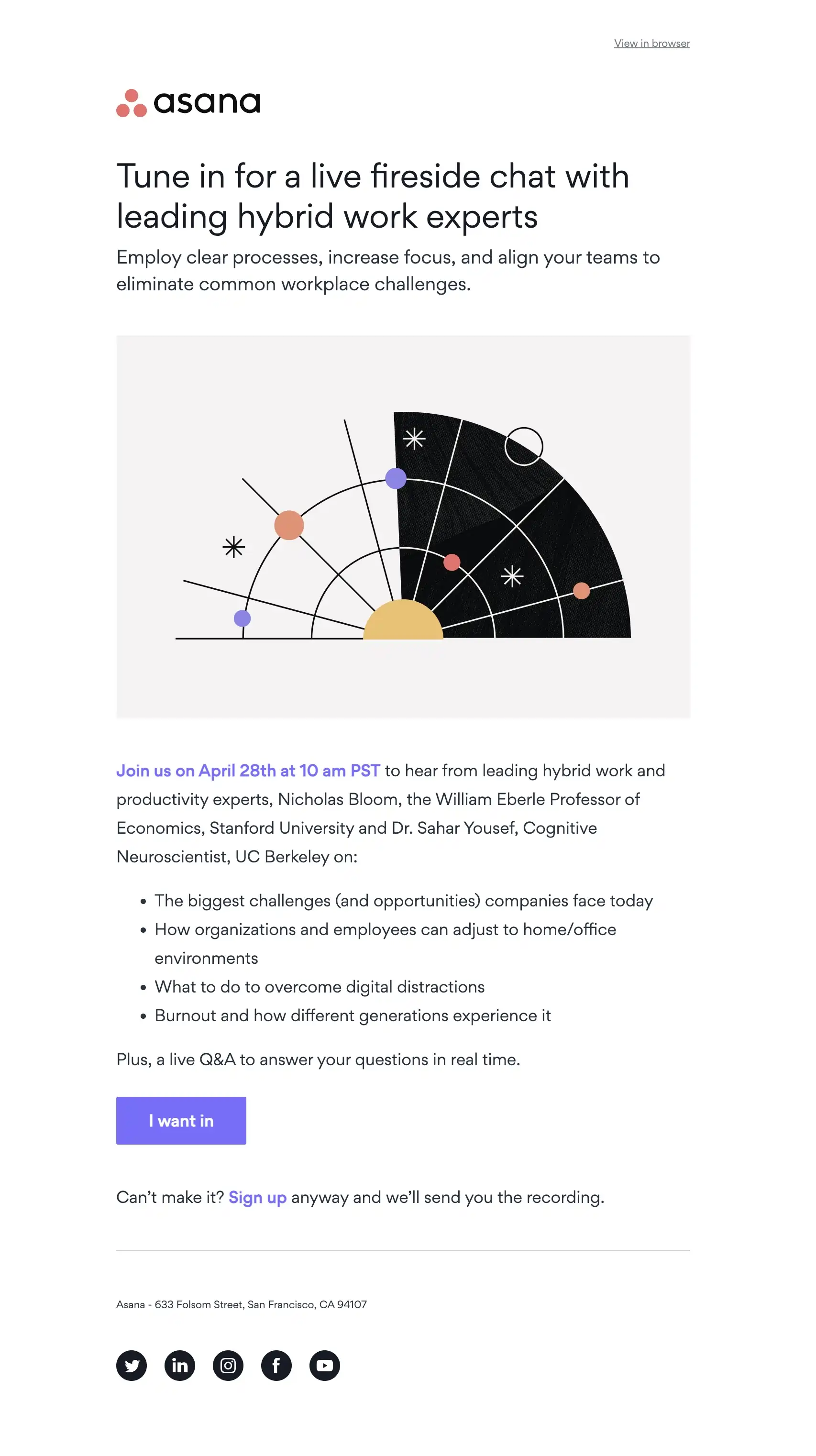 Asana webinar invite