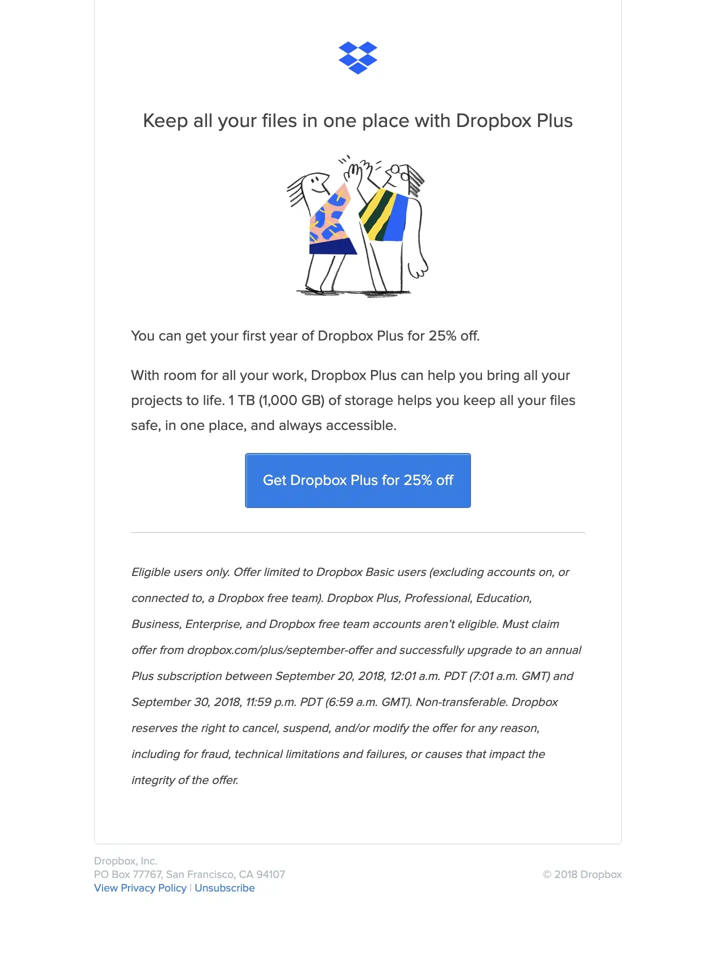Dropbox discount email