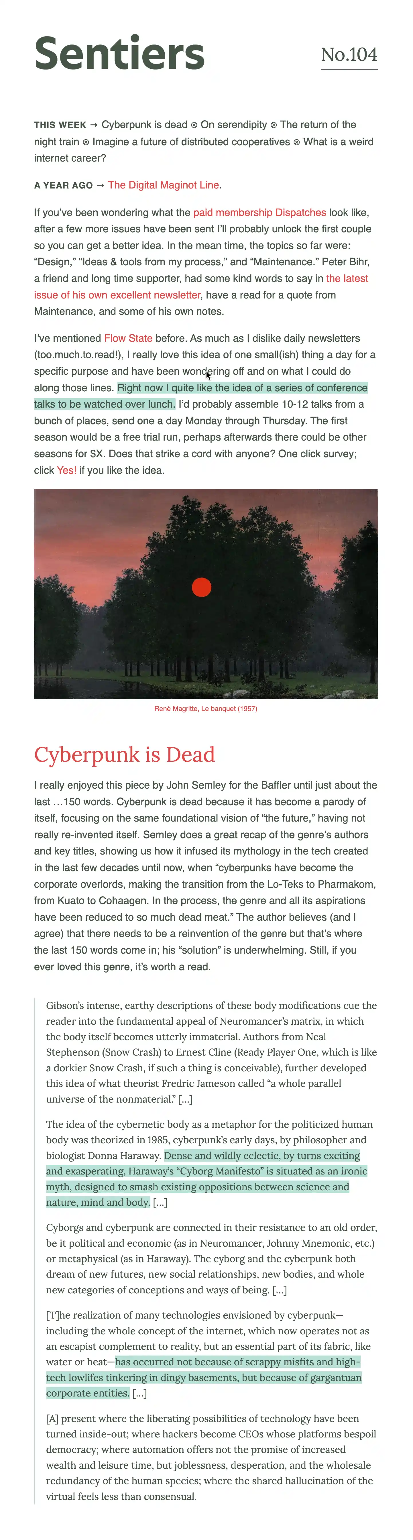 Sentiers newsletter