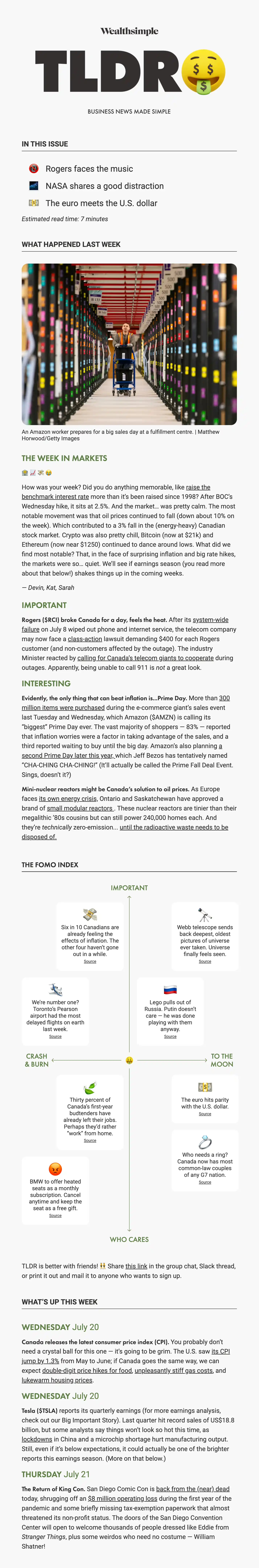 Wealthsimple newsletter
