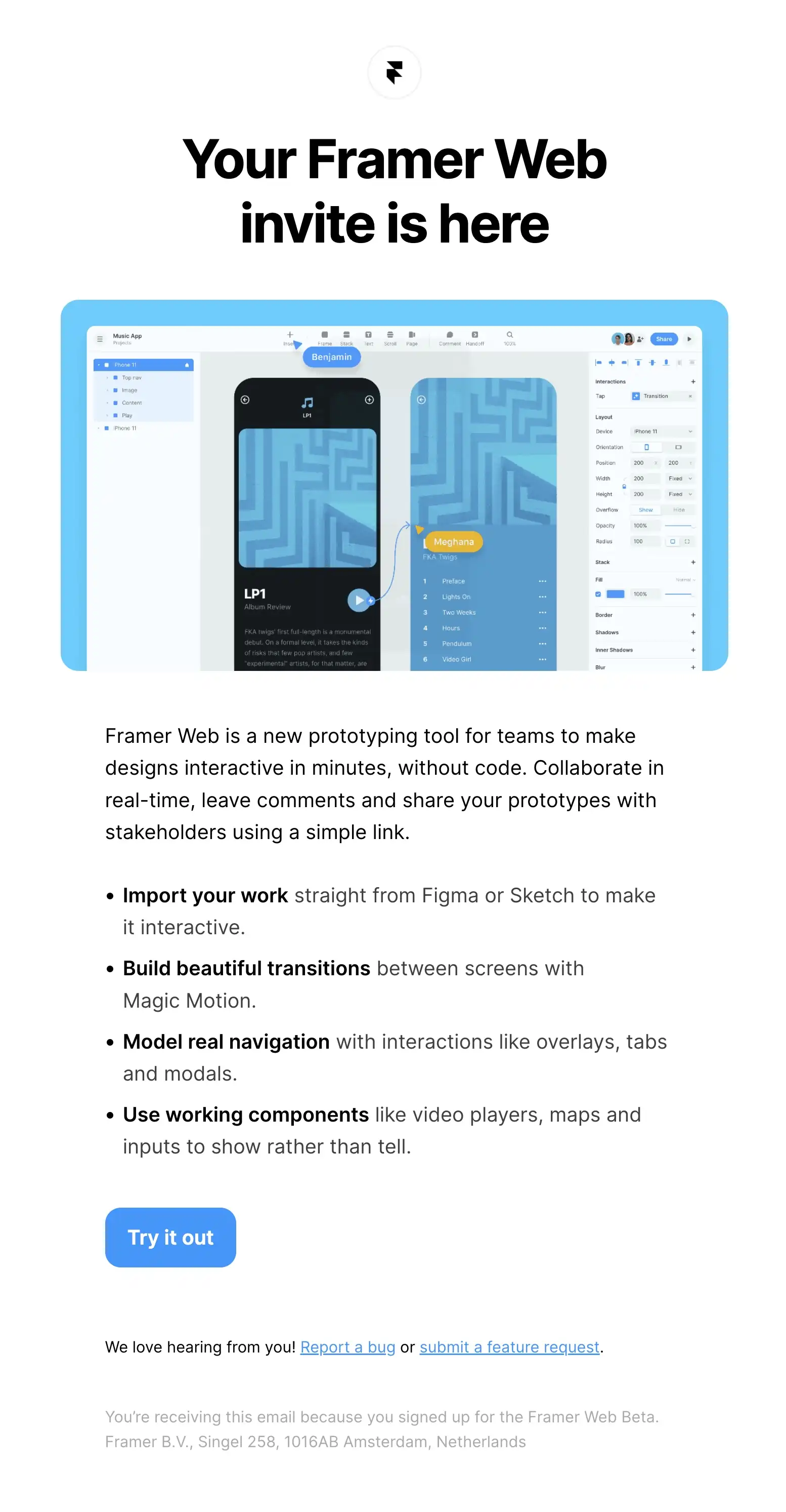 Framer product launch