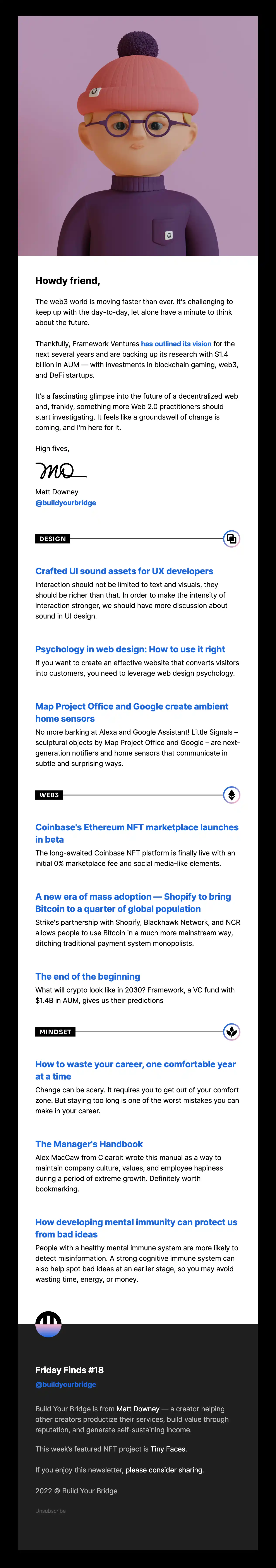 Build your bridge newsletter
