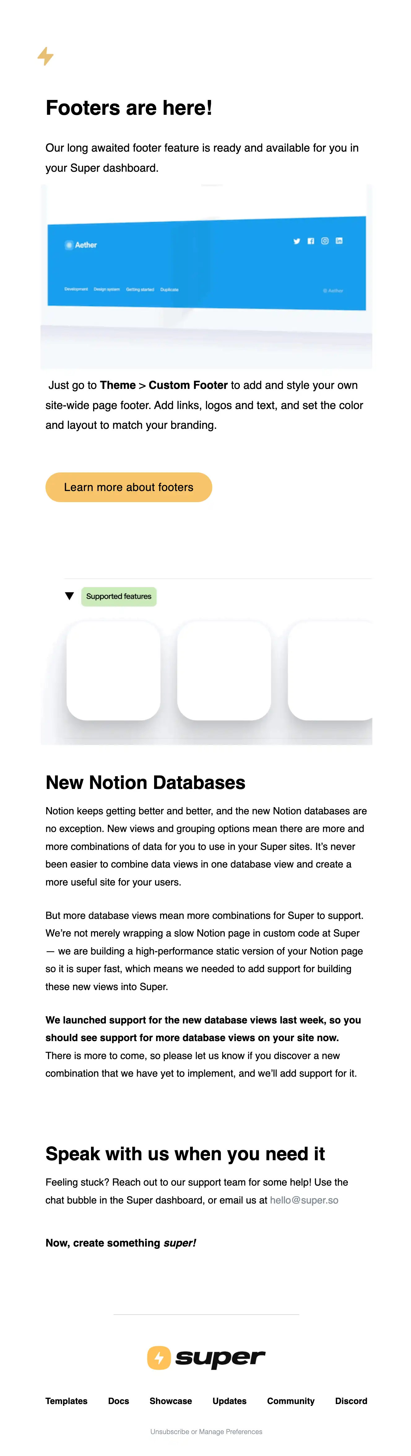 Super.so email newsletter